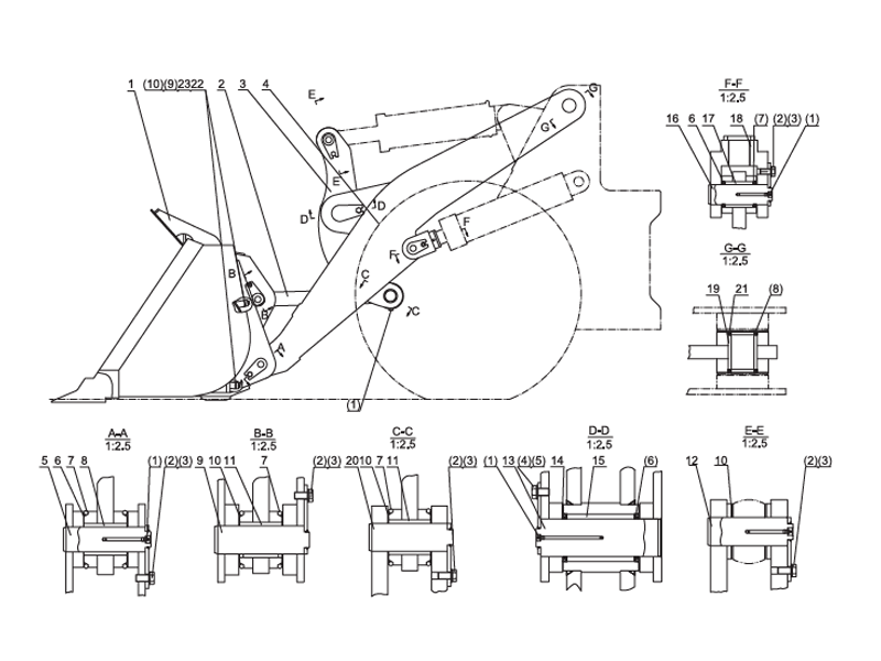 SHANTUI SL60W Wheel Loader -Worker Device Assembly