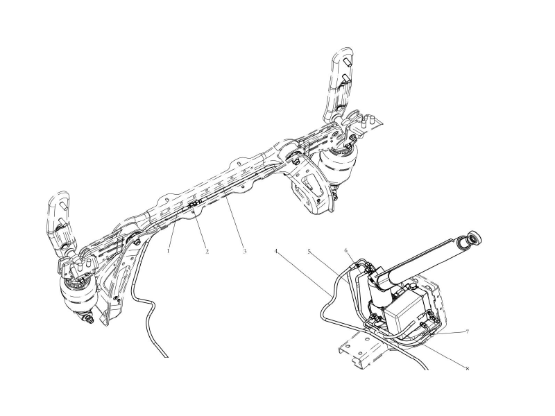 Shacman X6000 Cabin Tilting Pipe