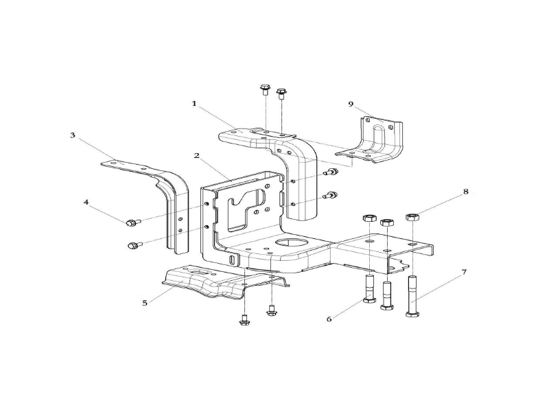 Shacman X6000 Chassis Step Bracket_lh