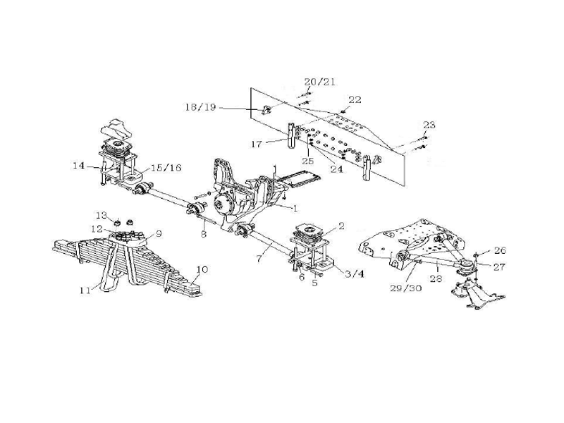 Sinotruk Howo A7 A7 Rear Suspension（850、8+8、300high Frame、Cast Axle、Cast Beam)